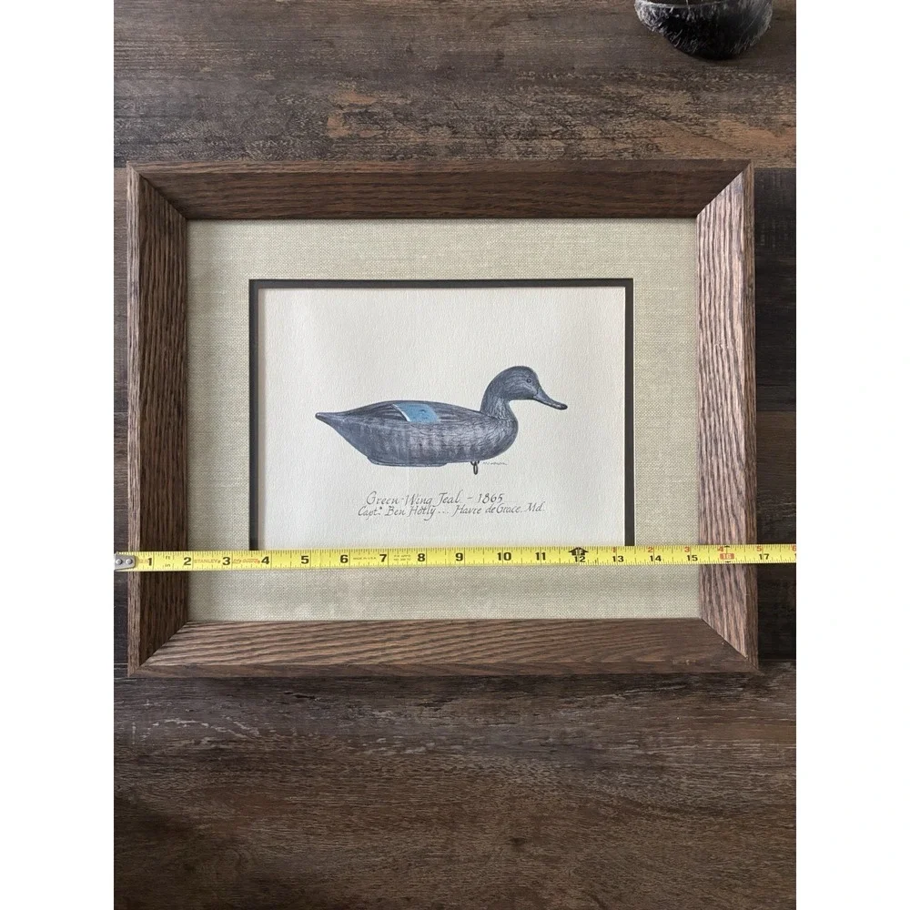 vtg Winchester Press Limited Edition Duck Decoy Print Green Wing Teal Ben Holly